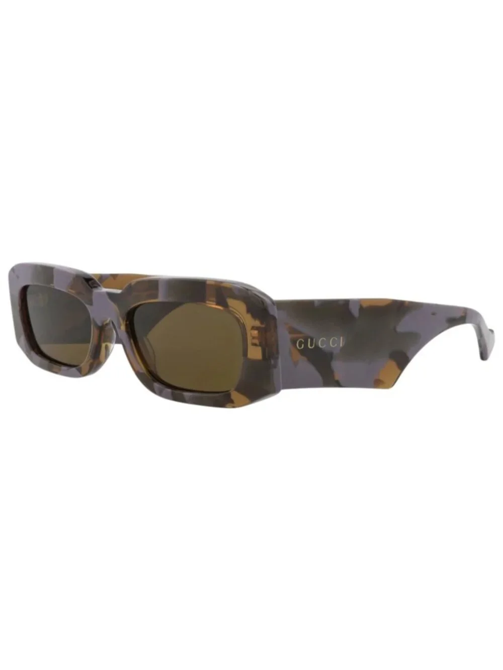 New Gucci Women's Sunglasses Square Rectangle Recycled Acetate Frame Mens Havana